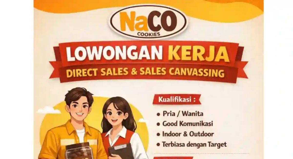 Gaji Tembus 3,8 Juta Plus Bonus Mingguan! Naco Cookies Buka Lowongan Sales di Jabodetabek, Cek Syaratnya.